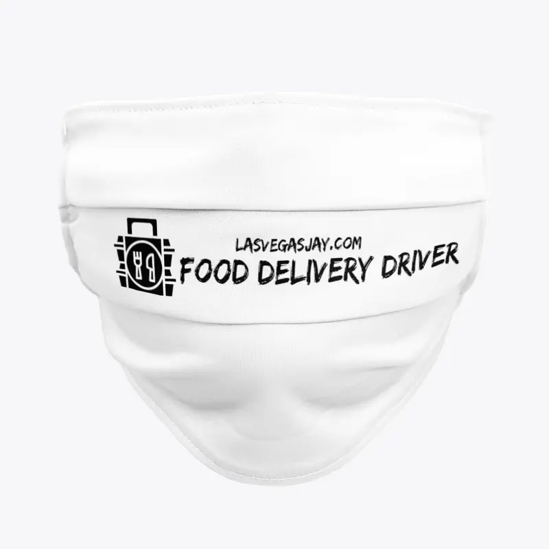 Food Delivery Cloth Mask (Black Letters)